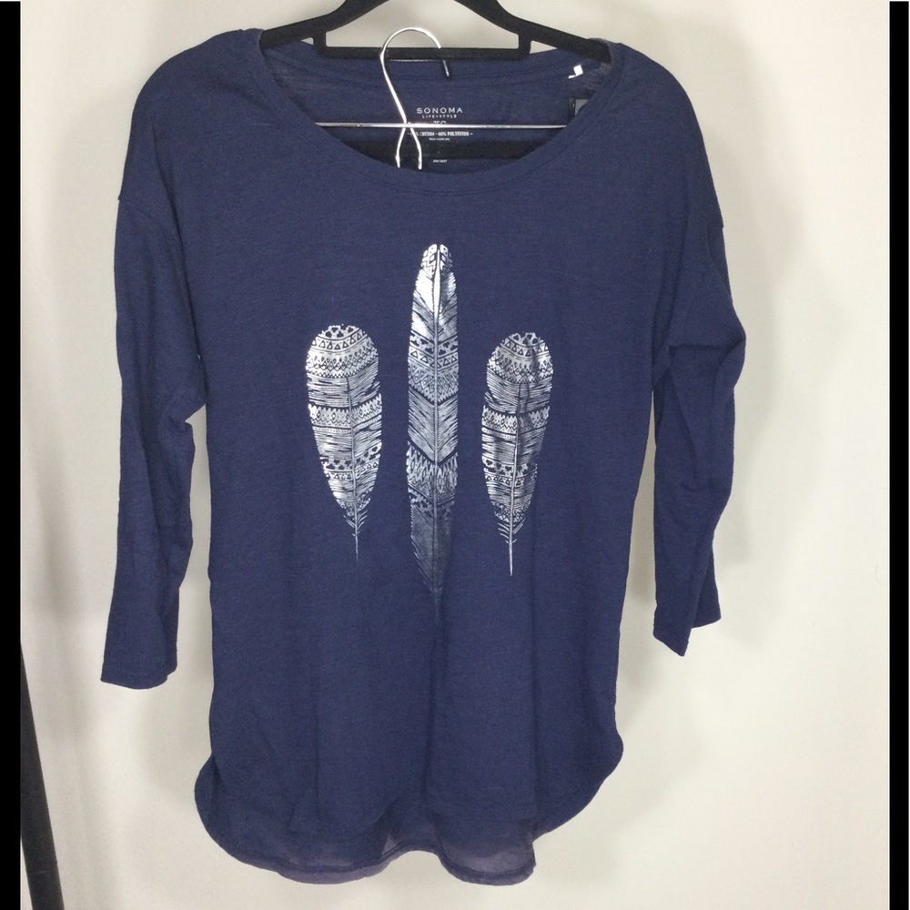 Feather 3/4 Sleeve Top